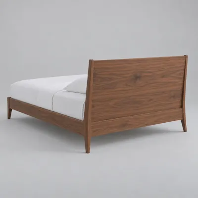 Alder timber bed — primary finish — alternate angle