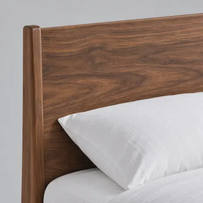 Alder timber bed — primary finish — material detail