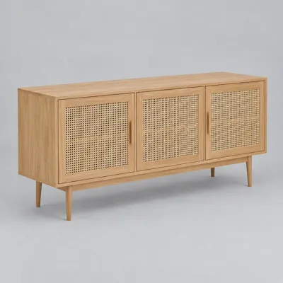 Cane timber sideboard — alternate finish comparison