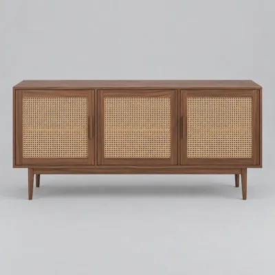Cane timber sideboard — primary finish — alternate angle