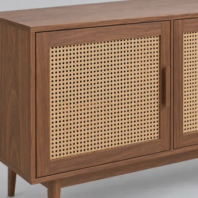 Cane timber sideboard — primary finish — material detail